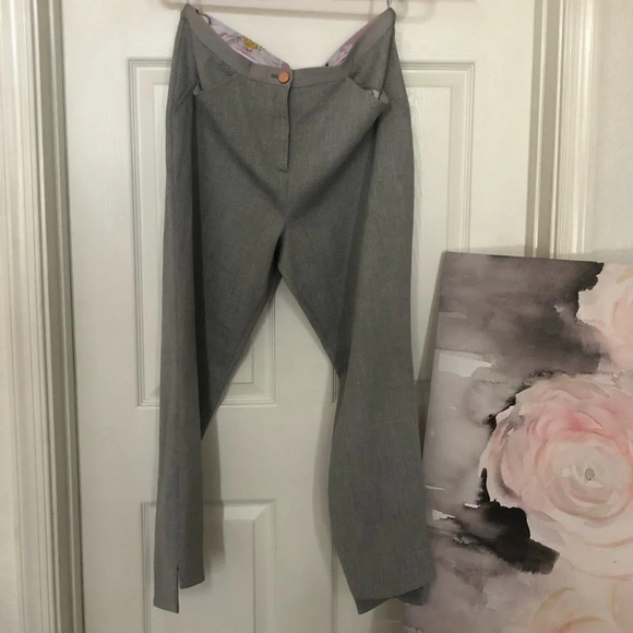 COPY - Ted Baker Title Daizit Skinny Crop Step Hem Pants, Grey, US Size 10 - Picture 11 of 13